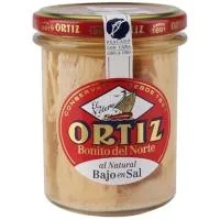 Bonito del Norte al Natural bajo en Sal Ortiz, Frasco 150 G