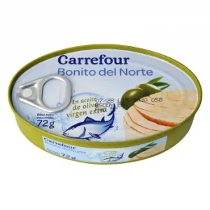 Bonito del Norte en Aceite de Oliva Virgen Extra Carrefour 72 G.