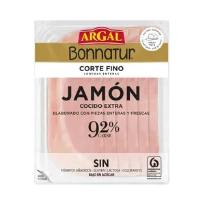 Argal Bonnatur Jamón Cocido Extra, Cortado en Lonchas Enteras 175 G.