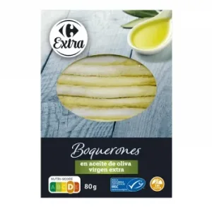 Boquerones en Aceite de Oliva Virgen Extra Carrefour Extra 80 G.