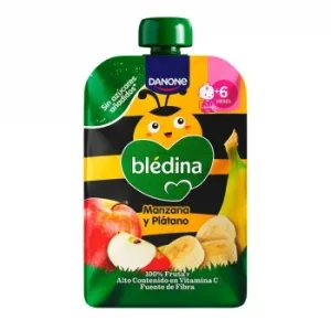 Bosita de Manzana y Plátano desde 6 Meses Danone Blédina sin Gluten y sin Azúcar Añadido 100 G.