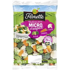 Brócoli, Coliflor y Zanahoria al Vapor Florette Verduras para Micro