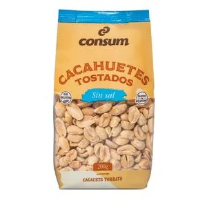 Cacahuete Tostado sin Sal Bolsa 200 Gr