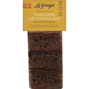 Bizcocho de Cacao con Chips de Chocolate sin Gluten y sin Lactosa la Granja