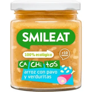 Cachitos Tarritos Dearroz con Pavo y Verduritas 100% Ecológico y sin Gluten desde 10 Meses Smileat