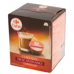 Café Cápsulas Cortado Descafeinado Carrefour Extra Compatible con Dolce Gusto 16 Ud.