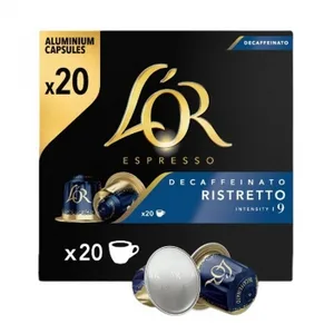 Café Cápsulas Espresso Descafeinado Ristretto L'or Compatible con Nespresso 20 Ud.