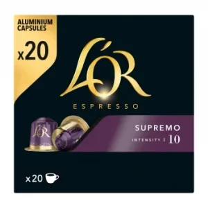 Café Cápsulas Espresso Supremo L'or Compatible con Nespresso 20 Ud.