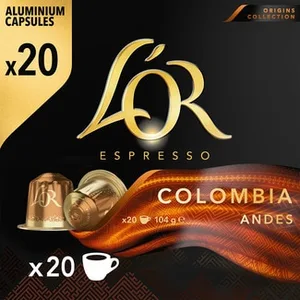 Café Colombia Andes Compatibles con Máquinas Nespresso L'or Espresso