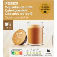 Café con Leche Comp. Dolce Gusto Eroski, Caja 16 Uds