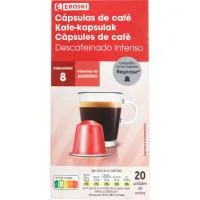 Café Descafeinado Compatible Nespresso Eroski, Caja 20 Uds