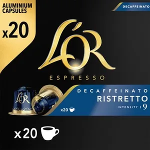 Café Descafeinado Ristretto Intensidad 9 Compatibles con Máquinas Nespresso L'or Espresso 0.1 KG