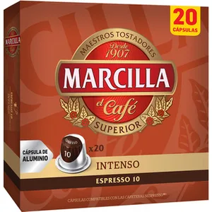 Café Espresso Intenso Intensidad 10 Compatibles con Máquinas Nespresso Marcilla