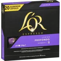 Café Lungo Profondo Compatible con Nespresso L'or, Caja 20 Uds