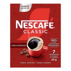 Café Soluble Descafeinado en Sobres Nescafé Classic 10 Ud.
