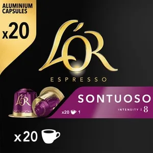 Café Sontuoso Intensidad 8 Compatibles con Máquinas Nespresso L'or Espresso 0.1 KG