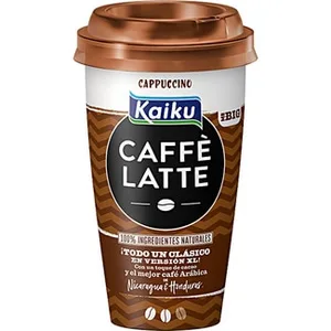 Caffé Latte Mr. Big Cappuccino Bebida Láctea de Café Arábica con Leche Fresca Semidesnatada y Cacao sin Gluten Vaso 370 Ml Kaiku