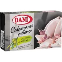 Calamar Relleno en Aceite de Oliva Dani, Lata 106 G