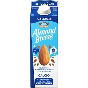 Calcio Bebida de Almendra de Alto Contenido en Calcio 66%, Zero Azúcar y Vitaminas B12 y e  Almond Breeze 1 L