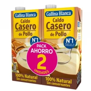 Caldo Casero de Pollo Gallina Blanca sin Gluten Pack de 2 Briks de 1 L.