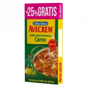 Caldo de Carne con Aceite de Oliva Virgen Extra Avecrem Gallina Blanca sin Gluten 8 Pastillas