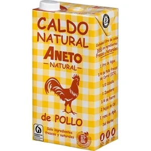 Caldo de Pollo Ecológico 100% Natural sin Gluten y sin Lactosa  Aneto 1 L