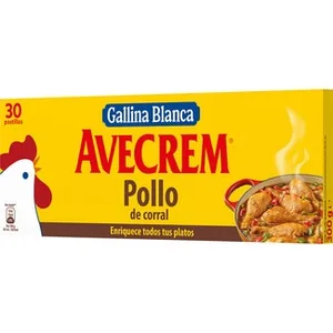 Caldo de Pollo bajo en Grasa, sin Gluten 30 Pastillas  Avecrem 300 G