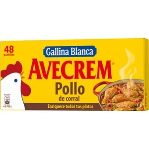 Caldo de Pollo bajo en Grasa, sin Gluten 48 Pastillas  Avecrem 517 G