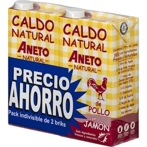 Caldo de Pollo 100% Natural sin Gluten y sin Lactosa  Aneto 500 ML