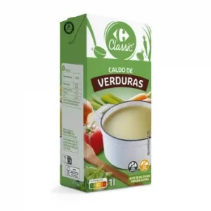 Caldo de Verduras Classic Carrefour sin Gluten Brik 1 L.