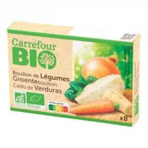 Caldo de Verduras en Pastillas Ecológico Carrefour Bio Pack de 8 Unidades de 10 G.