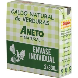 Caldo de Verduras Solo Ingredientes Frescos y Naturales sin Gluten sin Lactosa  Aneto 330 ML