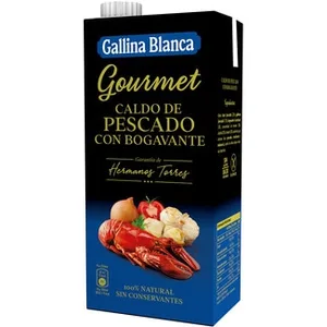 Caldo Gourmet de Pescado con Bogavante sin Gluten Garantía de Hermanos Torres Gallina Blanca 1 L