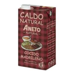 Caldo Natural de Cocido Madrileño Aneto sin Gluten y sin Lactosa Brik 1 L.