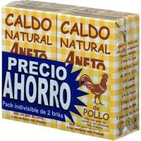 Caldo Natural de Pollo Aneto, Pack 2x1 Litro