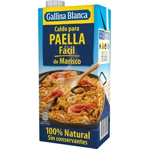 Caldo para Paella de Marisco Fácil sin Gluten  Gallina Blanca 1 L