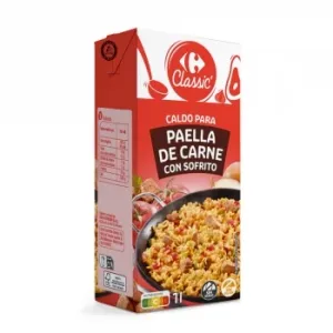 Caldo para Paella de Carne Classic Carrefour sin Gluten 1 L.