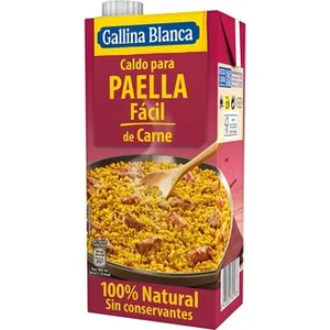 Caldo para Paella de Carne Fácil sin Gluten  Gallina Blanca 1 L