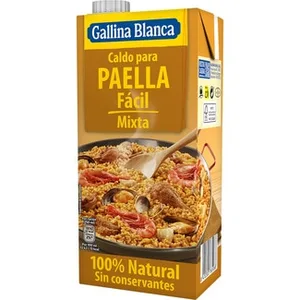 Caldo para Paella Fácil Mixta sin Gluten  Gallina Blanca 1 L