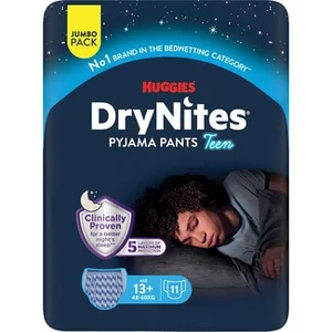 Calzoncillos de Noche Absorbentes para Niños +13 Años 48-60 Kg Huggies DRY Nites