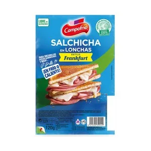 Campofrío Salchichas Tipo Frankfurt Cortadas en Lonchas 120 G.