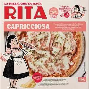 Caprichosa Pizza con Jamón Cocido y Parmesano Reggiano  Rita 430 G
