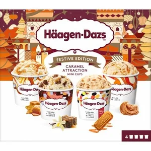 Caramel Collection Tarrinas de Crema de Helado Surtidas con Caramelo 4 Unidades  Haagen-dazs 380 ML