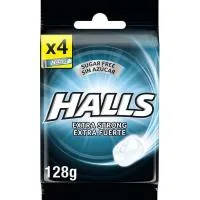 Caramelo Extrafuerte sin Azúcar Halls, Pack 4x32 G