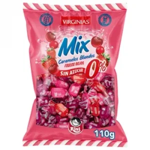Caramelos Blandos Sabor Frutos Rojos Virginias sin Gluten, sin Lactosa y sin Azúcar 110 G.