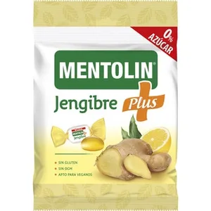 Caramelos Duros Plus de Jengibre sin Gluten 0% Azúcar Apto para Veganos Mentolin