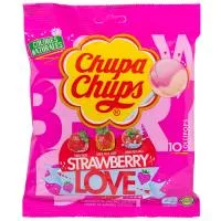 Caramelos Fresas Love Chupachups, Bolsa 10 Uds