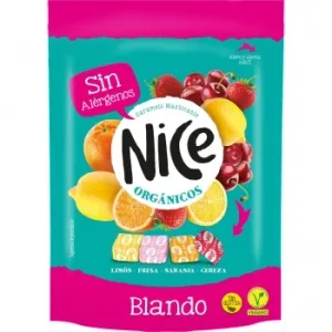 Caramelos Masticables Sabores Surtidos Orgánicos Nice Blando sin Gluten Doy Pack 100 G.