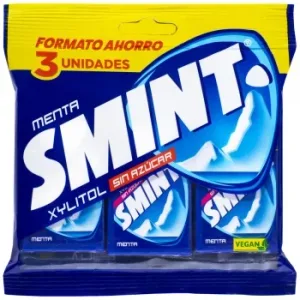Caramelos Sabor Menta sin Azúcar Smint sin Gluten Pack de 3 Paquetes de 8 G.