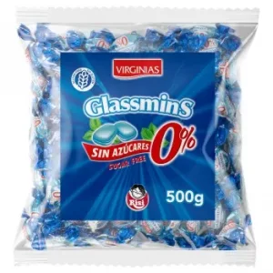 Caramelos Sabor Mentolado Glassmins Virginias sin Gluten y sin Azúcar 500 G.